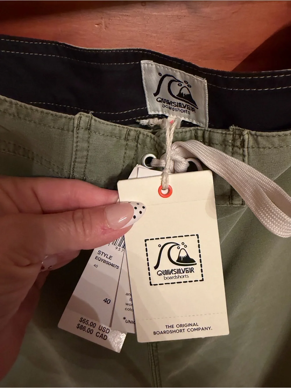 Quiksilver Olive Green Checkerboard Side Boardshorts